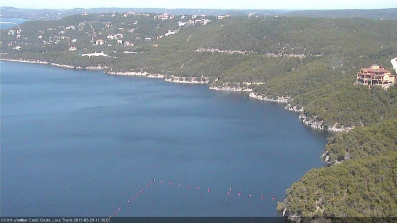 Lake Travis webcam, September 29, 2016 10:40 AM CT