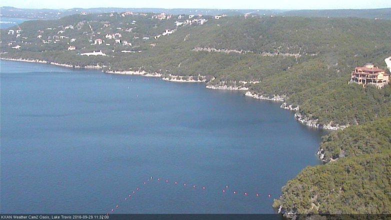 Lake Travis webcam, September 29, 2016 10:45 AM CT