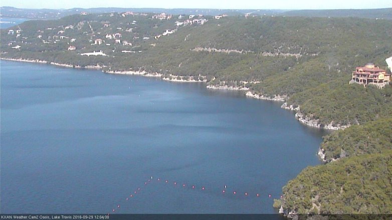 Lake Travis webcam, September 29, 2016 11:20 AM CT