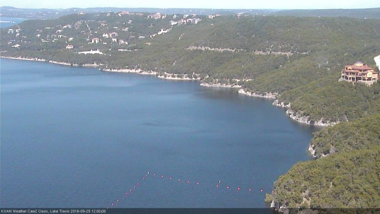 Lake Travis webcam, September 29, 2016 11:25 AM CT