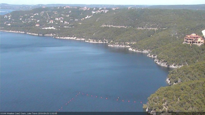 Lake Travis webcam, September 29, 2016 11:30 AM CT