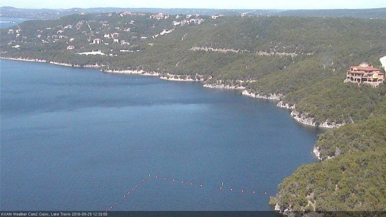 Lake Travis webcam, September 29, 2016 11:40 AM CT