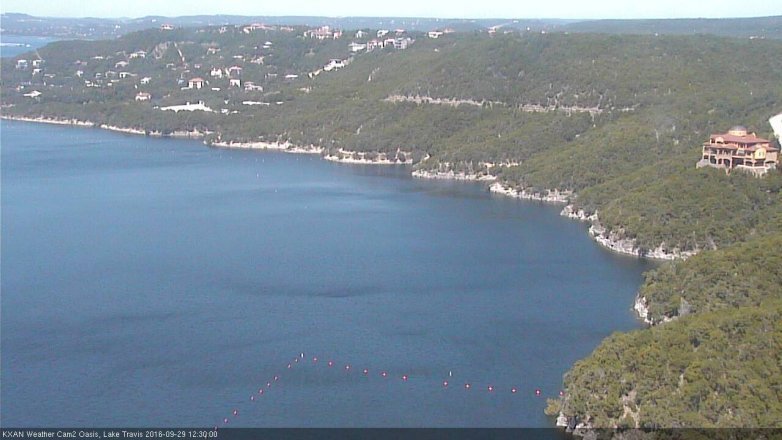 Lake Travis webcam, September 29, 2016 11:45 AM CT