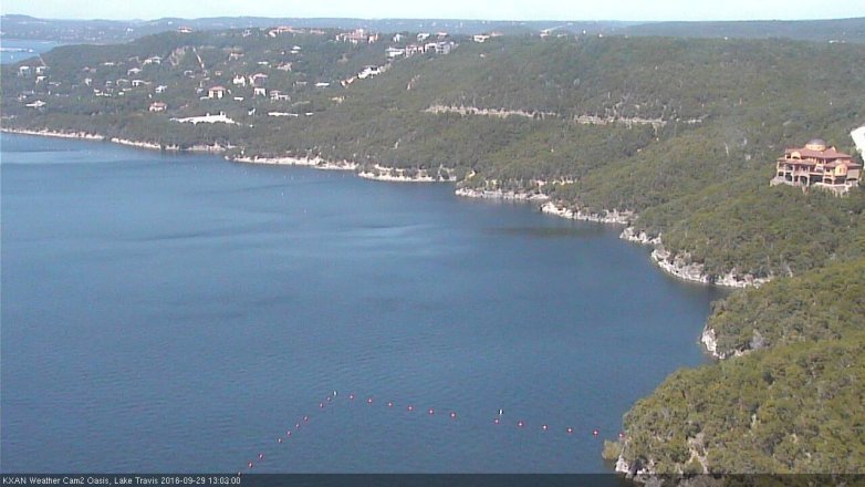 Lake Travis webcam, September 29, 2016 12:25 PM CT