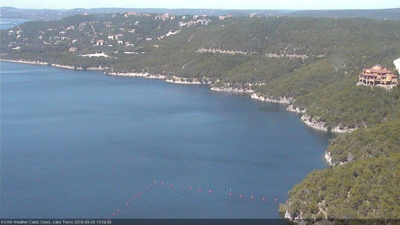 Lake Travis webcam, September 29, 2016 12:35 PM CT