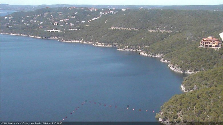Lake Travis webcam, September 29, 2016 12:40 PM CT