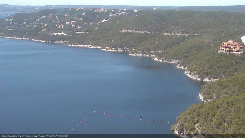 Lake Travis webcam, September 29, 2016 12:55 PM CT