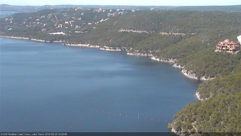 Lake Travis webcam, September 29, 2016 1:25 PM CT