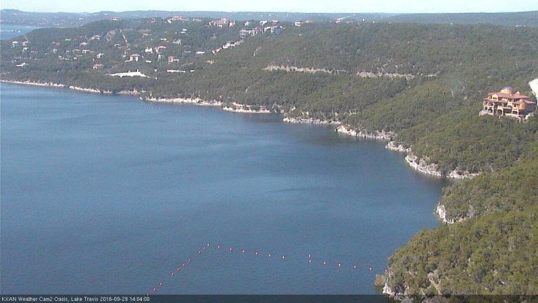 Lake Travis webcam, September 29, 2016 1:35 PM CT
