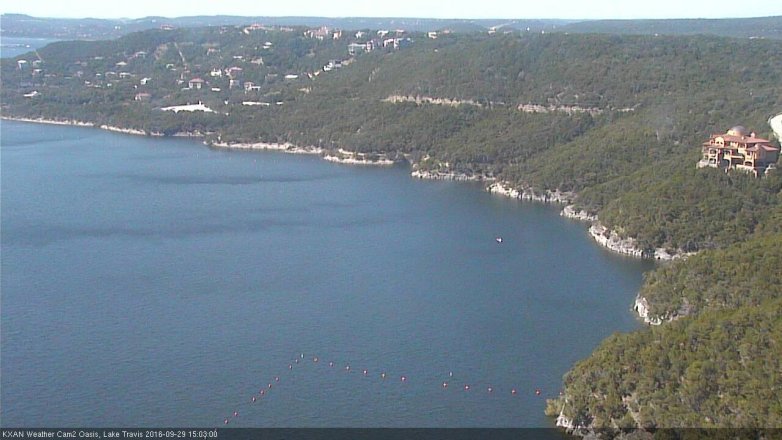 Lake Travis webcam, September 29, 2016 2:15 PM CT