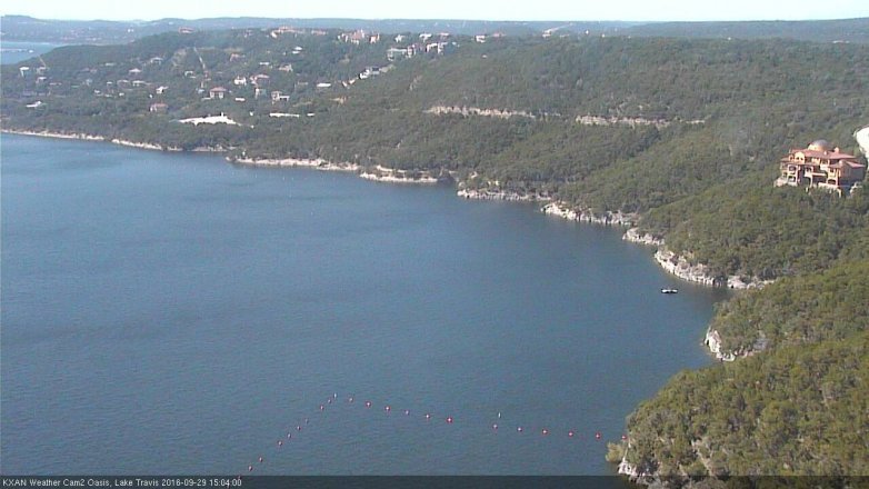 Lake Travis webcam, September 29, 2016 2:35 PM CT