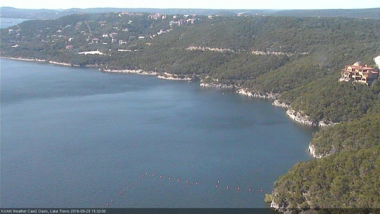 Lake Travis webcam, September 29, 2016 2:40 PM CT