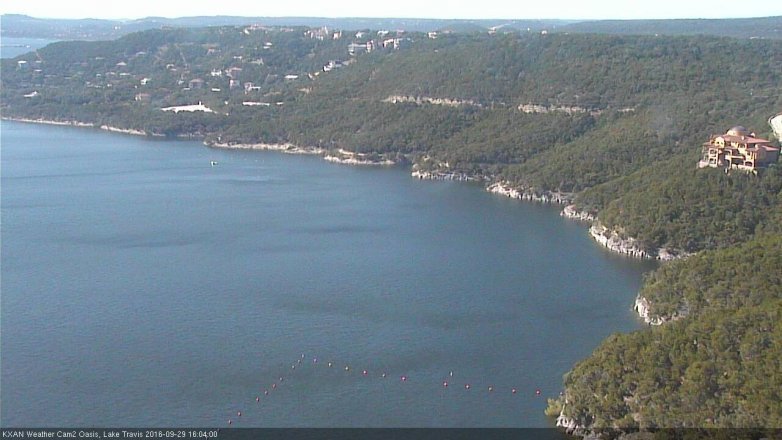 Lake Travis webcam, September 29, 2016 3:10 PM CT
