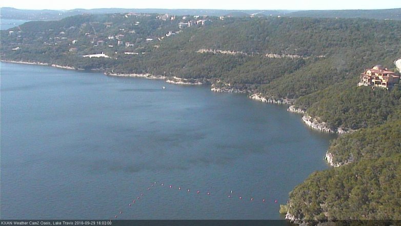 Lake Travis webcam, September 29, 2016 3:25 PM CT
