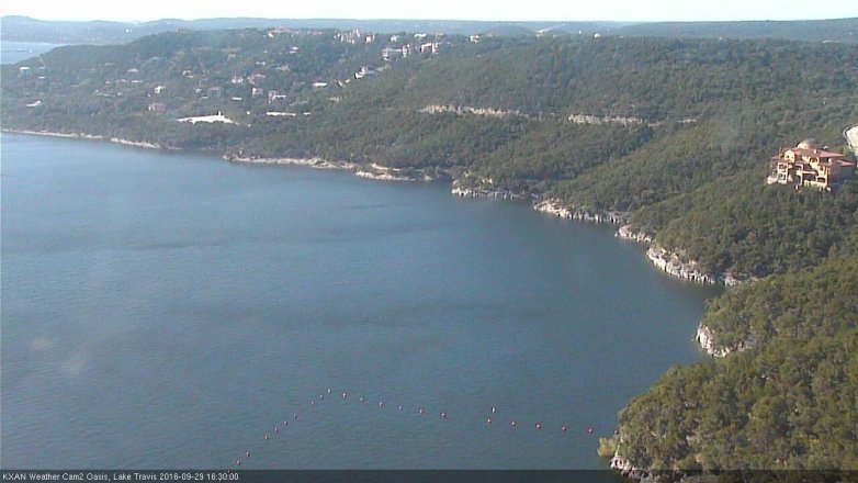 Lake Travis webcam, September 29, 2016 3:40 PM CT