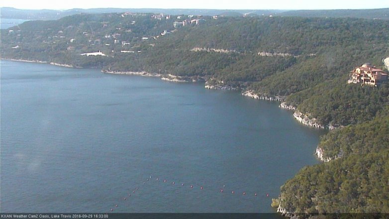 Lake Travis webcam, September 29, 2016 4:05 PM CT