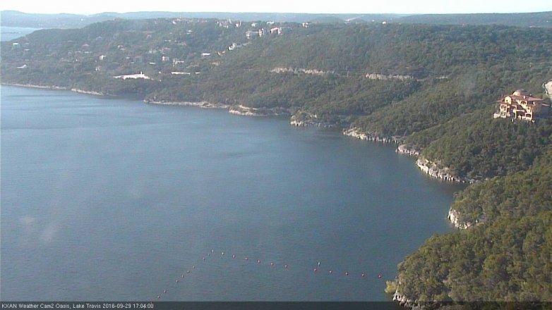Lake Travis webcam, September 29, 2016 4:15 PM CT