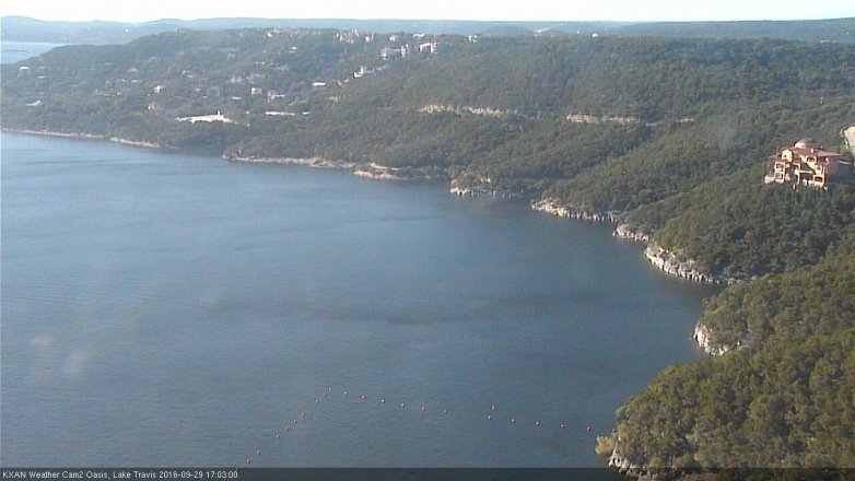 Lake Travis webcam, September 29, 2016 4:25 PM CT