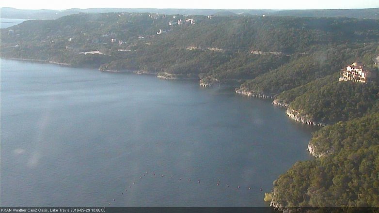 Lake Travis webcam, September 29, 2016 5:25 PM CT
