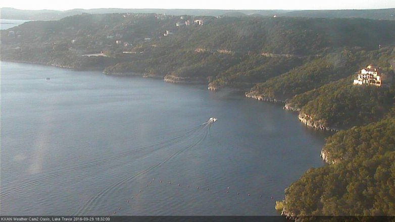 Lake Travis webcam, September 29, 2016 5:55 PM CT