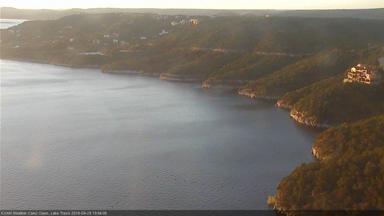 Lake Travis webcam, September 29, 2016 6:15 PM CT