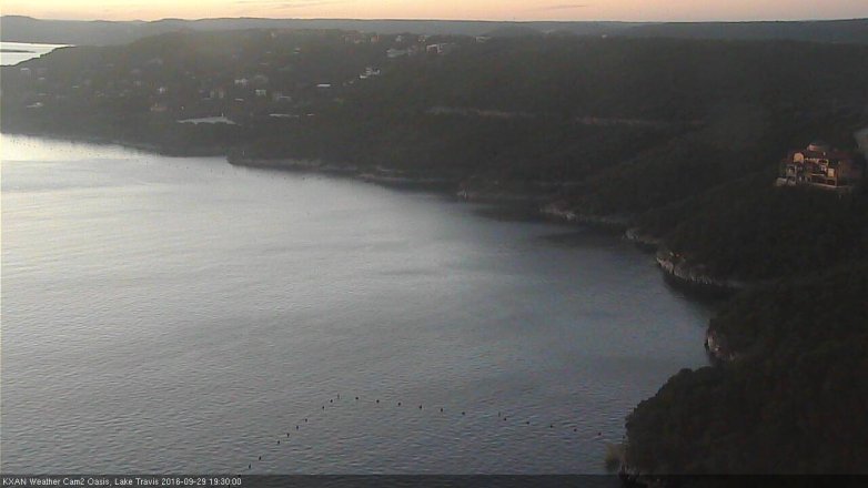 Lake Travis webcam, September 29, 2016 6:35 PM CT