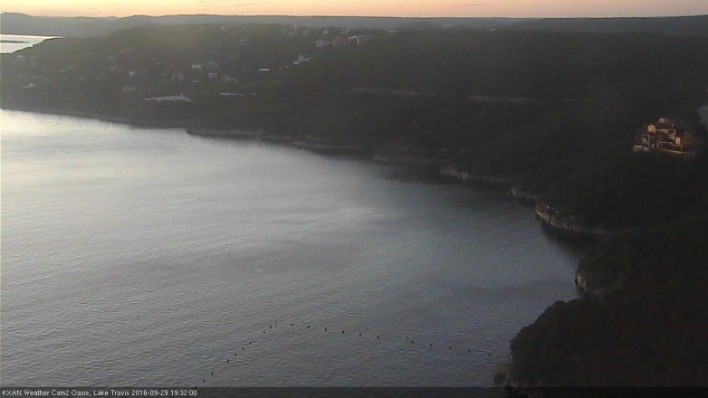 Lake Travis webcam, September 29, 2016 7:00 PM CT