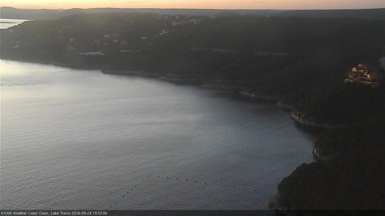 Lake Travis webcam, September 29, 2016 7:05 PM CT