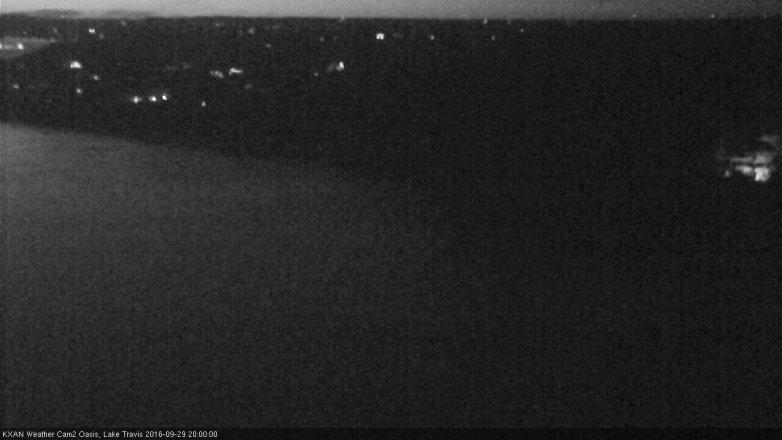 Lake Travis webcam, September 29, 2016 7:20 PM CT