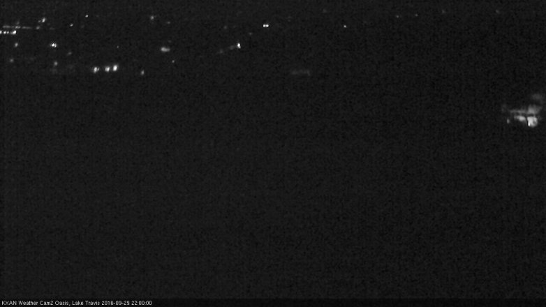 Lake Travis webcam, September 29, 2016 9:20 PM CT