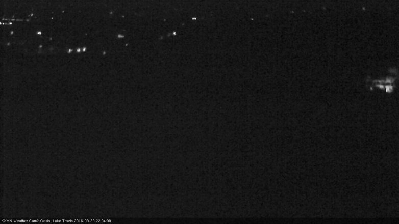 Lake Travis webcam, September 29, 2016 9:30 PM CT