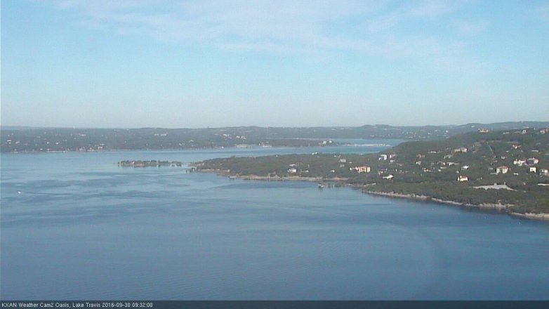 Lake Travis webcam, September 30, 2016 9:00 AM CT