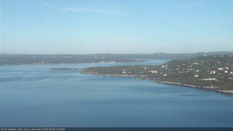 Lake Travis webcam, September 30, 2016 9:20 AM CT