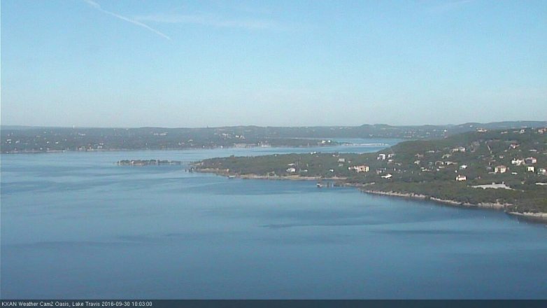 Lake Travis webcam, September 30, 2016 9:25 AM CT