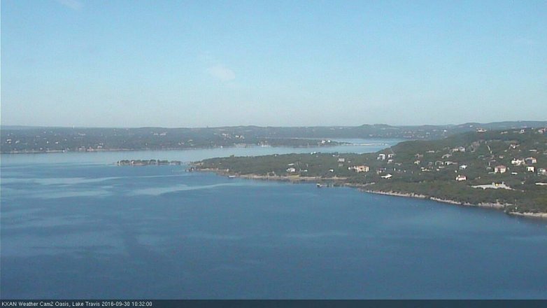 Lake Travis webcam, September 30, 2016 9:45 AM CT