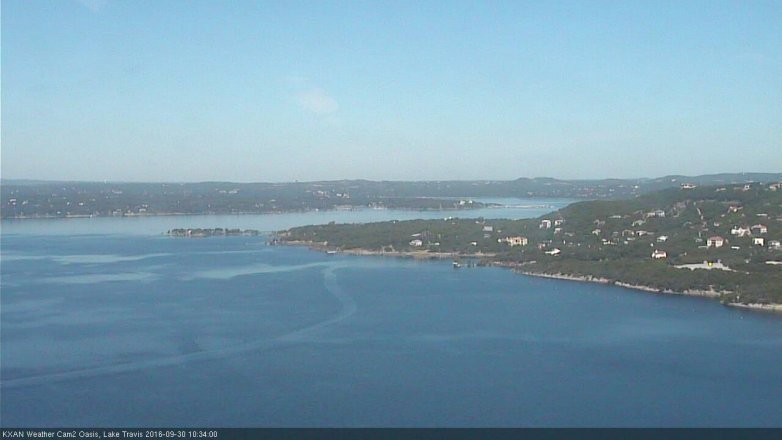 Lake Travis webcam, September 30, 2016 9:50 AM CT