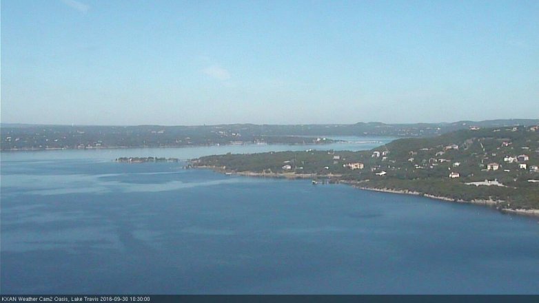Lake Travis webcam, September 30, 2016 10:00 AM CT