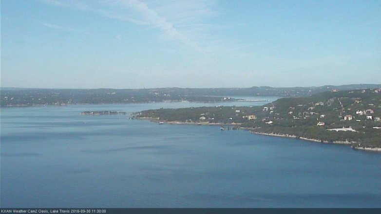 Lake Travis webcam, September 30, 2016 10:45 AM CT