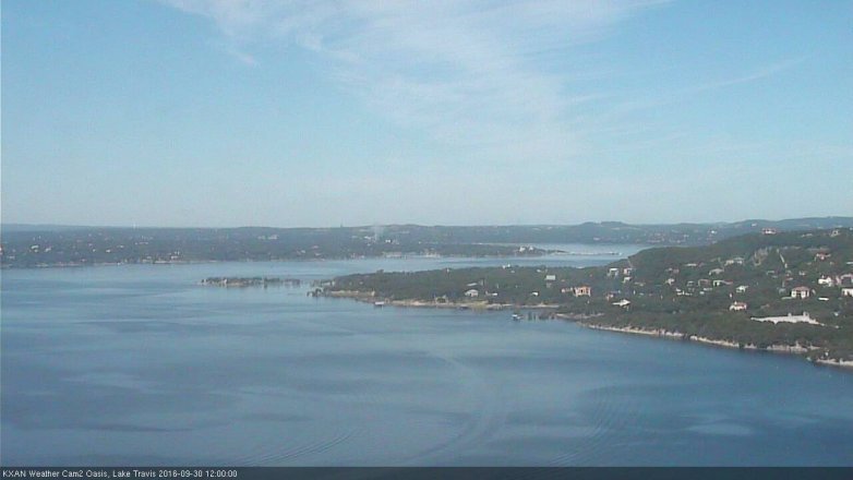 Lake Travis webcam, September 30, 2016 11:05 AM CT
