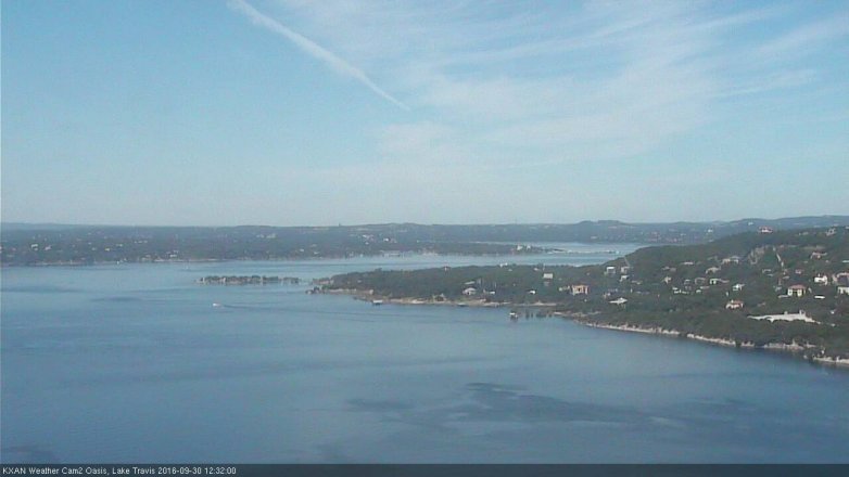 Lake Travis webcam, September 30, 2016 12:00 PM CT