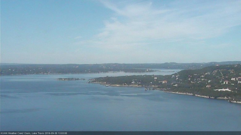 Lake Travis webcam, September 30, 2016 12:20 PM CT