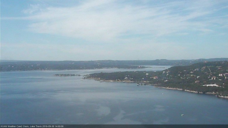 Lake Travis webcam, September 30, 2016 1:15 PM CT