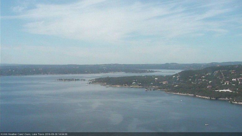 Lake Travis webcam, September 30, 2016 1:20 PM CT
