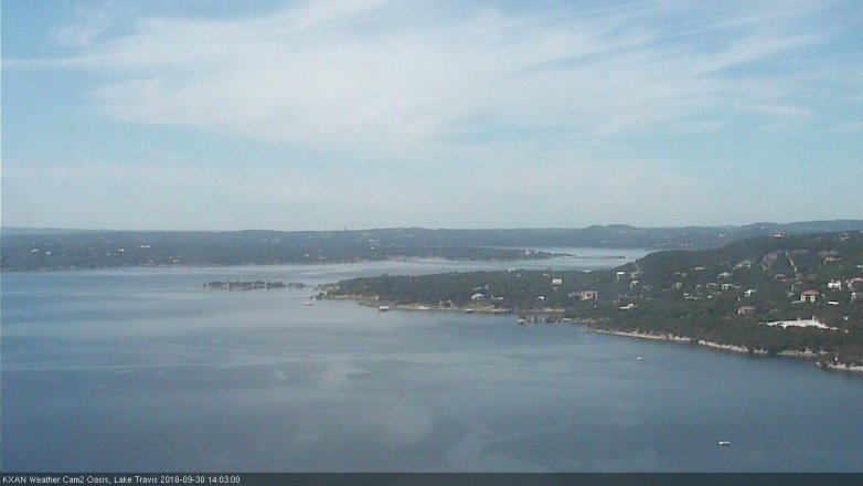 Lake Travis webcam, September 30, 2016 1:25 PM CT