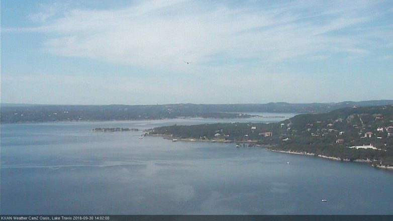 Lake Travis webcam, September 30, 2016 1:30 PM CT