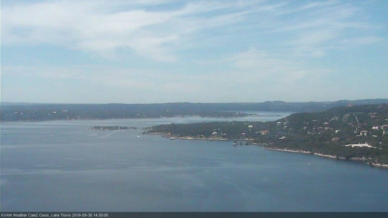 Lake Travis webcam, September 30, 2016 1:35 PM CT