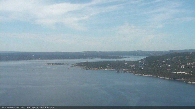 Lake Travis webcam, September 30, 2016 1:40 PM CT