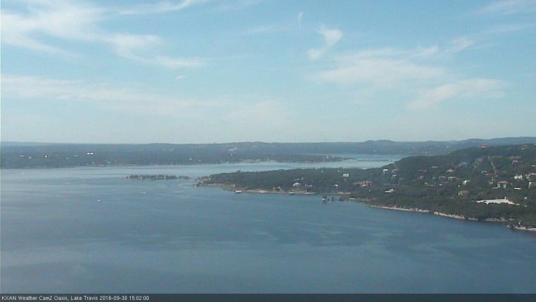 Lake Travis webcam, September 30, 2016 2:05 PM CT