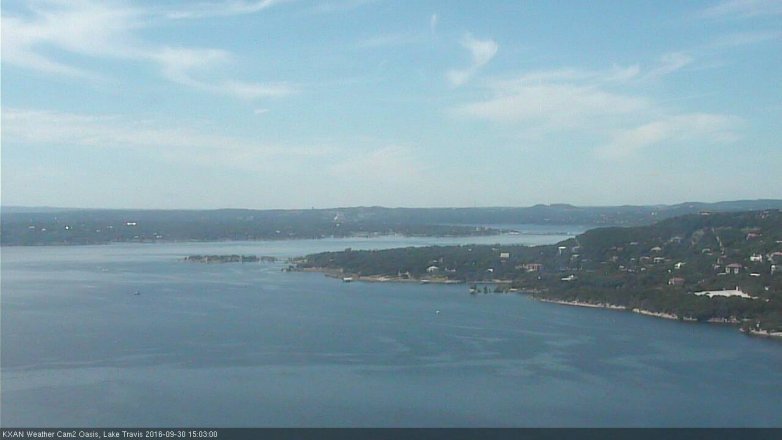 Lake Travis webcam, September 30, 2016 2:15 PM CT