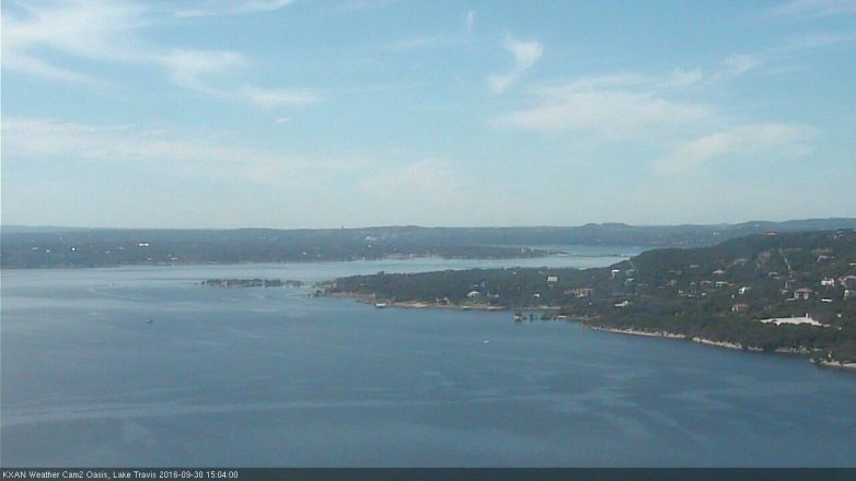 Lake Travis webcam, September 30, 2016 2:35 PM CT
